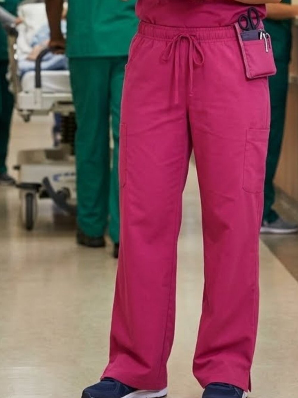 Reina Uniforms Women's Pink Drawstring Scrub Pants Bottoms Size S Nurse Medical